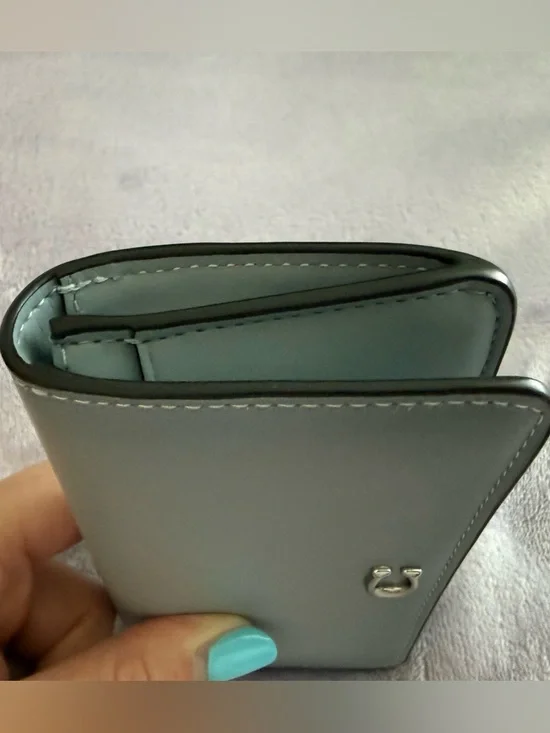 COACH grey blue slim card case EUC - Picture 4 of 5